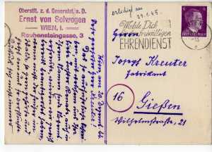 Postkarte Ernst von Solwegens