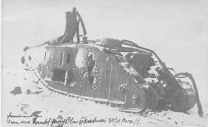 enlarge picture  - postcard tank British WW1