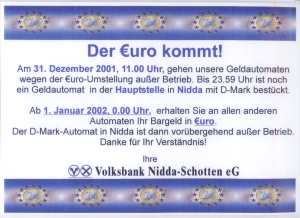 gr��eres Bild - Geld Aushang Euroeinf�hru