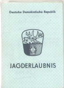 gr��eres Bild - Jagdschein DDR       1986