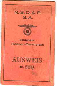 greres Bild - Ausweis NSDAP/SA Hessen