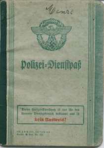 gr��eres Bild - Ausweis Polizeidienst1938