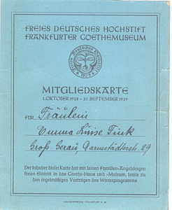 enlarge picture  - membership card Goethe