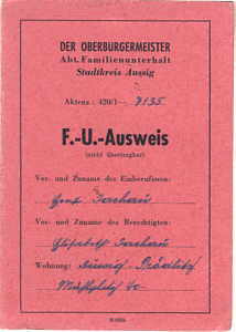 greres Bild - Ausweis Sozialhilfe  1944
