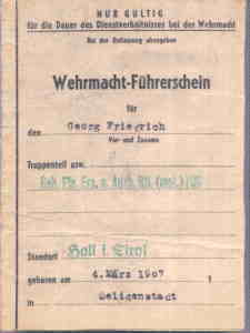 greres Bild - Fhrerschein 1944 Wehrmac