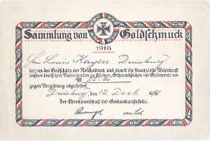 greres Bild - Urkunde Goldspende   1916