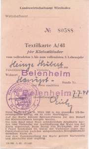 enlarge picture  - ration card cloth Hessen