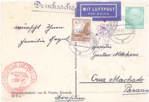enlarge picture  - postcard airmail Zeppelin