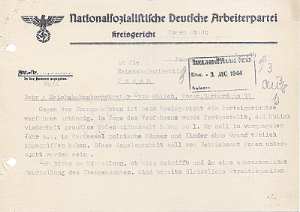 greres Bild - Brief Parteigericht 1944