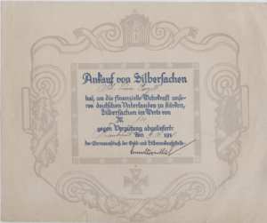 greres Bild - Goldspende 1918 Silberspn
