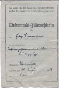 enlarge picture  - driving licence Wehrmacht