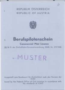 enlarge picture  - pilot licence Austria com