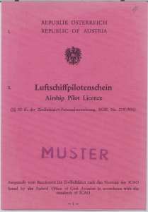 enlarge picture  - pilot licence Austria
