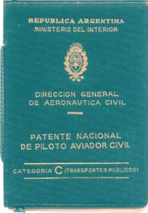 enlarge picture  - pilot licence Argentinia