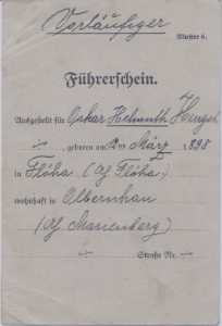 gr��eres Bild - F�hrerschein 1922 Chemnit