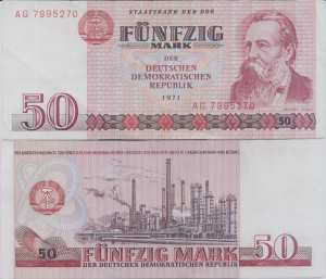 enlarge picture  - money banknote GDR Engels