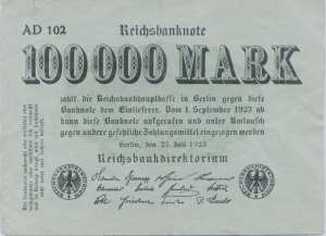 greres Bild - Geldnote 1923-1923 DR100T