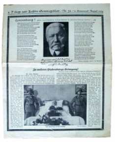 enlarge picture  - newspaper Hindenburg dead