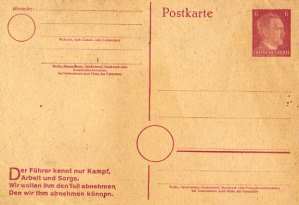 greres Bild - Postkarte Vordruck   1942