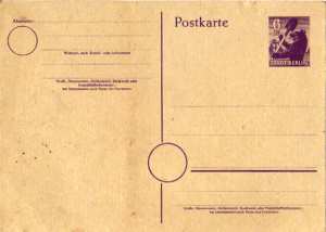 greres Bild - Postkarte Vordruck   1945