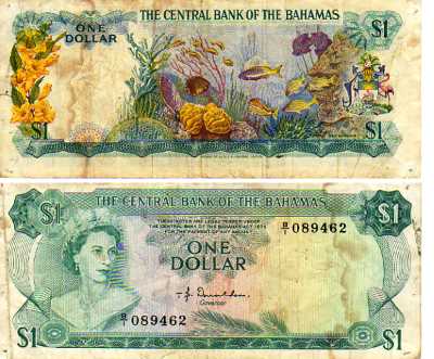 gr��eres Bild - Geldnote Bahamas     1974