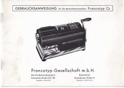 enlarge picture  - franking machine 1960