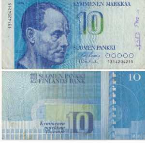 gr��eres Bild - Geldnote Finnland 10 Mark