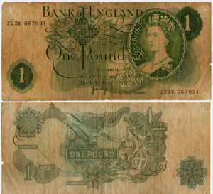 enlarge picture  - money banknote Britain 1P