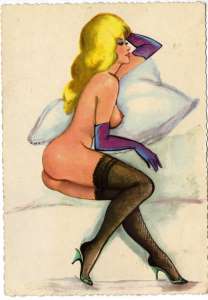 gr��eres Bild - Postkarte Erotik Frau