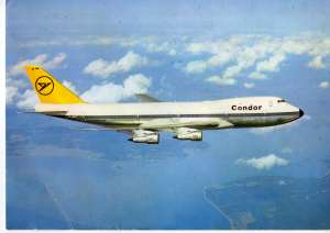 gr��eres Bild - Postkarte Boeing 747 Jumb