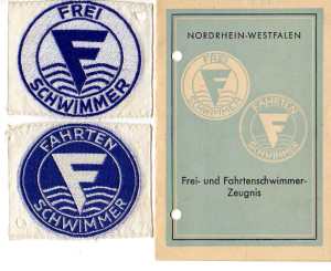 greres Bild - Urkunde Schwimmen F  1953