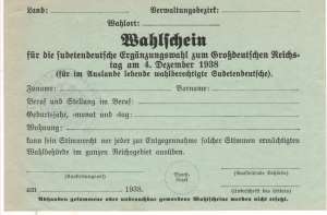 greres Bild - Wahlausweis Sudetenland