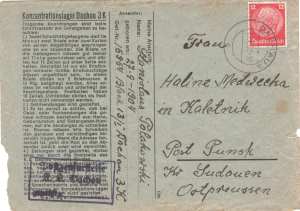 enlarge picture  - letter concentration camp