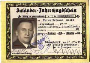 enlarge picture  - Jagdschein Inlnder  1939