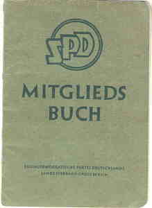 gr��eres Bild - Mitgliedsbuch SPD    1950