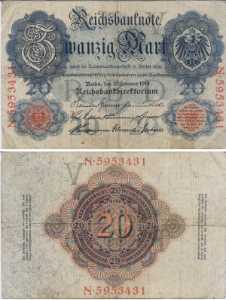 greres Bild - Geldnote 1914-1922 DR  20