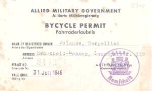 enlarge picture  - Fahrradregistrierung 1945