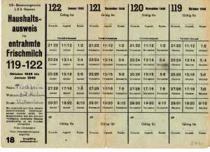 enlarge picture  - Ration. Bezugsmarke Milch