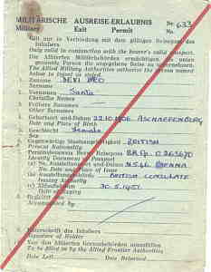 gr��eres Bild - Ausreiseerlaubnis    1947