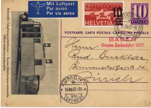 enlarge picture  - postcard airmail 1937