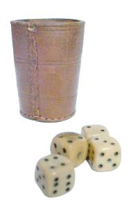 enlarge picture  - toy dice shaker leather