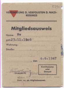 gr��eres Bild - Ausweis NS Verfolgte 1947