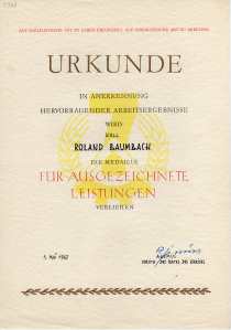 greres Bild - Urkunde DDR Leistung 1967