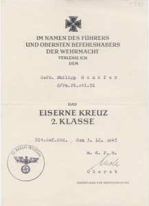 greres Bild - Urkunde Eisernes Kreuz 39