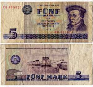 gr��eres Bild - Geldnote DDR 1975   5,-