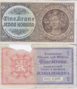 enlarge picture  - money banknote Bhmen WW2