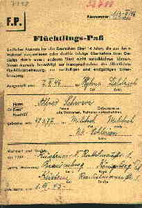 gr��eres Bild - Ausweis Fl�chtlinge  1946