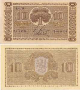 greres Bild - Geldnote Finnland 1939 10