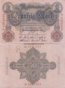 gr��eres Bild - Geldnote 1908-1922 DR  50