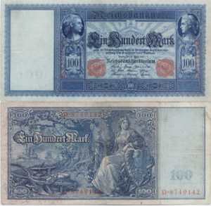 enlarge picture  - money banknote German 191
